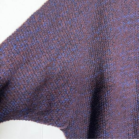 Lucky Brand Crochet Poncho Cardigan Maroon and Blue Size XS/S Wool Open Front - Picture 8 of 12